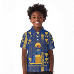 Amun Kid Polo Shirt Ancient Egyptian Hieroglyphic, Pharaoh and Scarab - African Pride