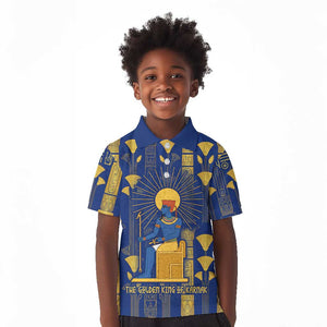 Amun Kid Polo Shirt Ancient Egyptian Hieroglyphic, Pharaoh and Scarab - African Pride