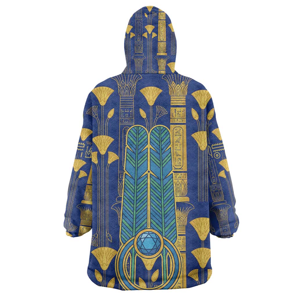 Amun Kid Wearable Blanket Hoodie Ancient Egyptian Hieroglyphic, Pharaoh and Scarab - African Pride
