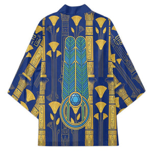 Amun Kimono Ancient Egyptian Hieroglyphic, Pharaoh and Scarab - African Pride