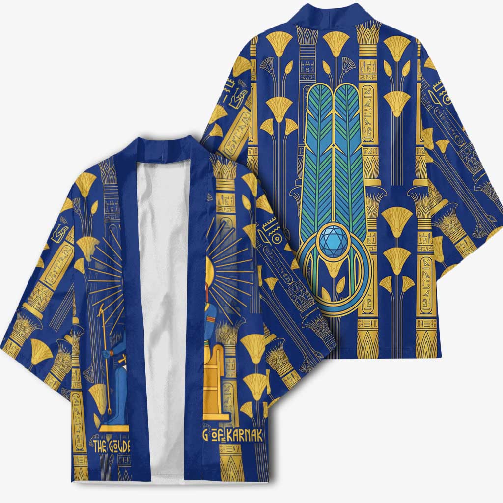 Amun Kimono Ancient Egyptian Hieroglyphic, Pharaoh and Scarab - African Pride