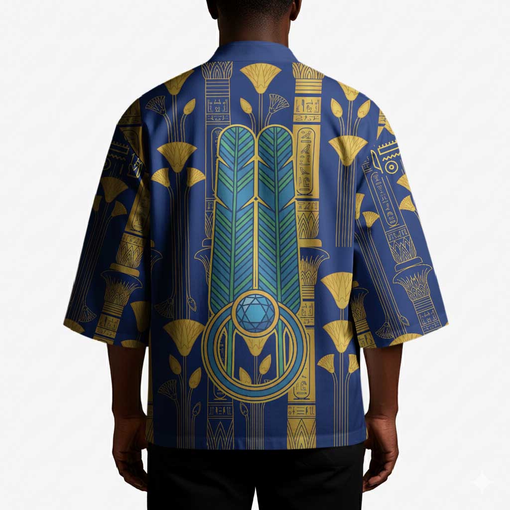 Amun Kimono Ancient Egyptian Hieroglyphic, Pharaoh and Scarab - African Pride