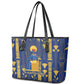 Amun Leather Tote Bag Ancient Egyptian Hieroglyphic, Pharaoh and Scarab - African Pride