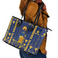 Amun Leather Tote Bag Ancient Egyptian Hieroglyphic, Pharaoh and Scarab - African Pride