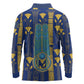 Amun Long Sleeve Polo Shirt Ancient Egyptian Hieroglyphic, Pharaoh and Scarab - African Pride