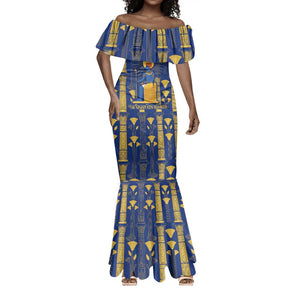 Amun Mermaid Dress Ancient Egyptian Hieroglyphic, Pharaoh and Scarab - African Pride
