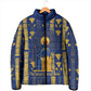 Amun Padded Jacket Ancient Egyptian Hieroglyphic, Pharaoh and Scarab - African Pride