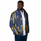 Amun Padded Jacket Ancient Egyptian Hieroglyphic, Pharaoh and Scarab - African Pride