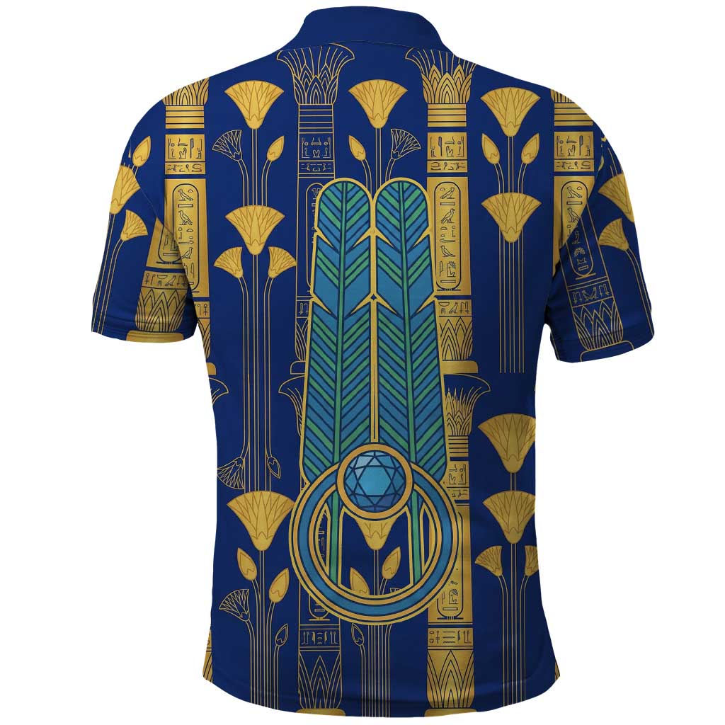 Amun Polo Shirt Ancient Egyptian Hieroglyphic, Pharaoh and Scarab - African Pride