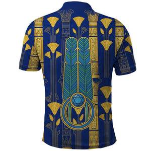 Amun Polo Shirt Ancient Egyptian Hieroglyphic, Pharaoh and Scarab - African Pride