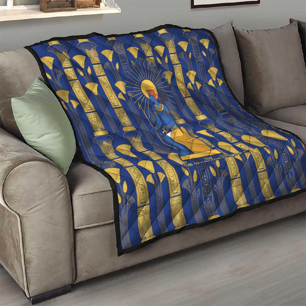 Amun Quilt Ancient Egyptian Hieroglyphic, Pharaoh and Scarab - African Pride