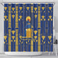 Amun Shower Curtain Ancient Egyptian Hieroglyphic, Pharaoh and Scarab - African Pride