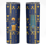 Amun Skinny Tumbler Ancient Egyptian Hieroglyphic, Pharaoh and Scarab - African Pride