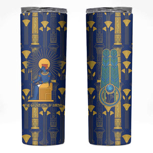 Amun Skinny Tumbler Ancient Egyptian Hieroglyphic, Pharaoh and Scarab - African Pride