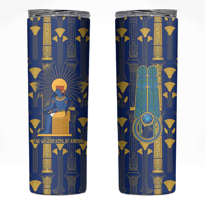 Amun Skinny Tumbler Ancient Egyptian Hieroglyphic, Pharaoh and Scarab - African Pride