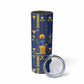 Amun Skinny Tumbler Ancient Egyptian Hieroglyphic, Pharaoh and Scarab - African Pride