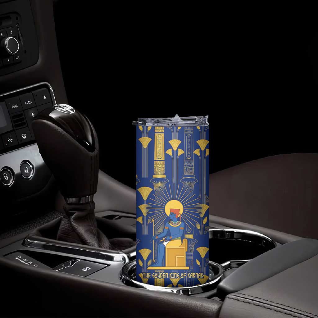 Amun Skinny Tumbler Ancient Egyptian Hieroglyphic, Pharaoh and Scarab - African Pride
