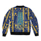 Amun Sleeve Zip Bomber Jacket Ancient Egyptian Hieroglyphic, Pharaoh and Scarab - African Pride