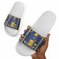 Amun Slide Sandals Ancient Egyptian Hieroglyphic, Pharaoh and Scarab - African Pride
