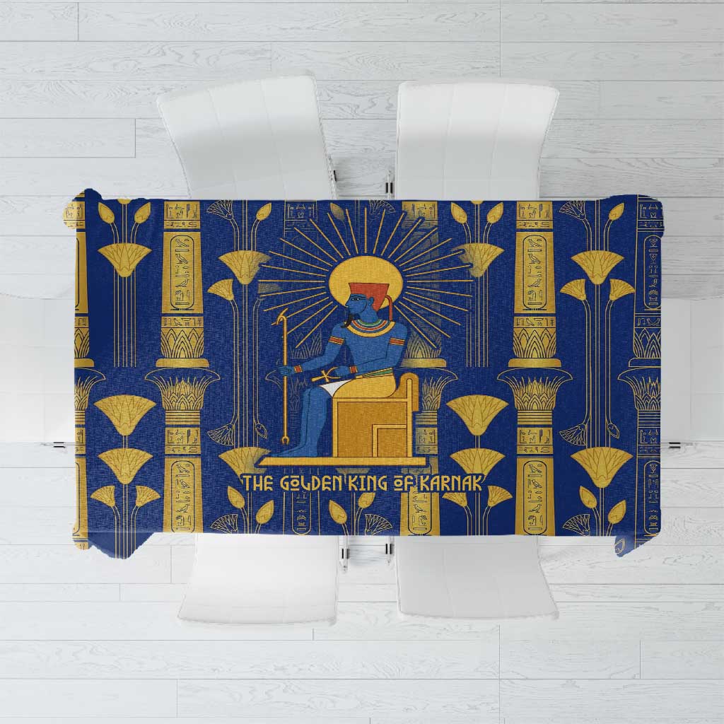 Amun Tablecloth Ancient Egyptian Hieroglyphic, Pharaoh and Scarab - African Pride
