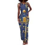 Amun Tank Maxi Dress Ancient Egyptian Hieroglyphic, Pharaoh and Scarab - African Pride