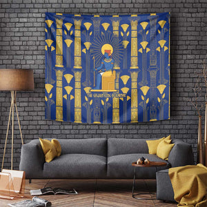 Amun Tapestry Ancient Egyptian Hieroglyphic, Pharaoh and Scarab - African Pride