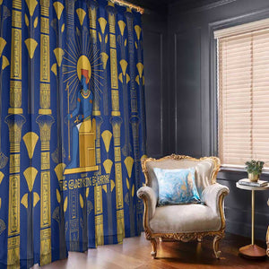 Amun Window Curtain Ancient Egyptian Hieroglyphic, Pharaoh and Scarab - African Pride