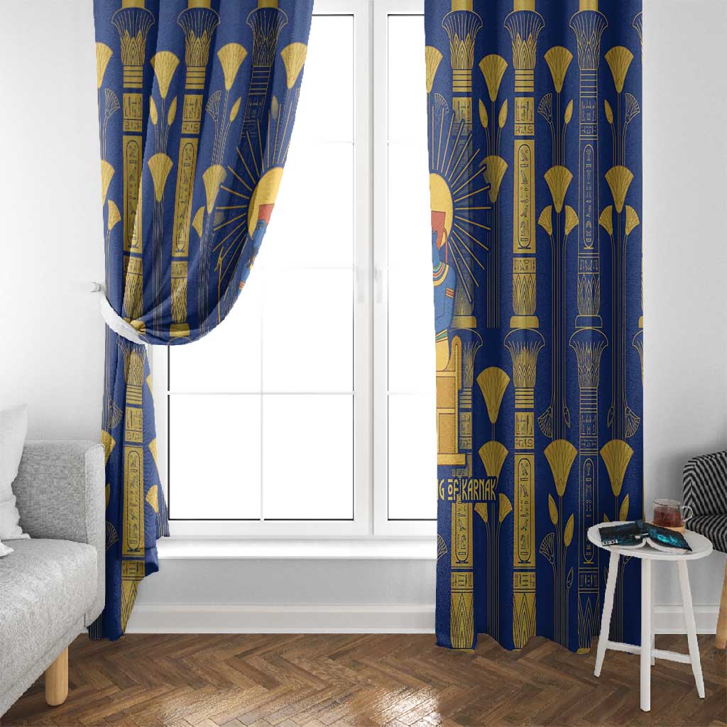 Amun Window Curtain Ancient Egyptian Hieroglyphic, Pharaoh and Scarab - African Pride