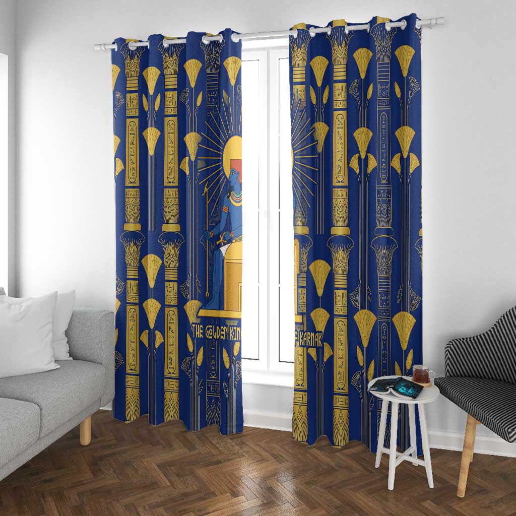 Amun Window Curtain Ancient Egyptian Hieroglyphic, Pharaoh and Scarab - African Pride