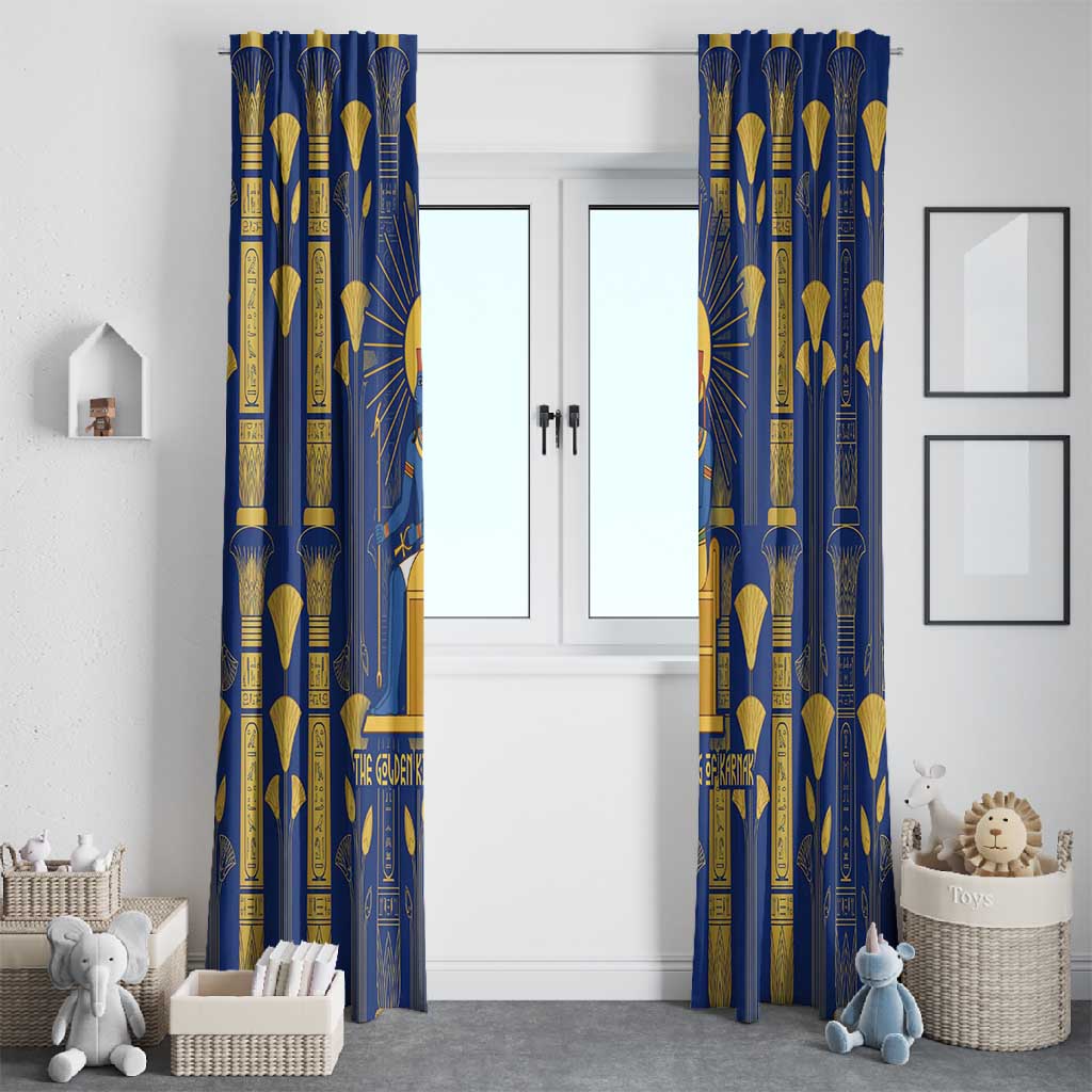 Amun Window Curtain Ancient Egyptian Hieroglyphic, Pharaoh and Scarab - African Pride