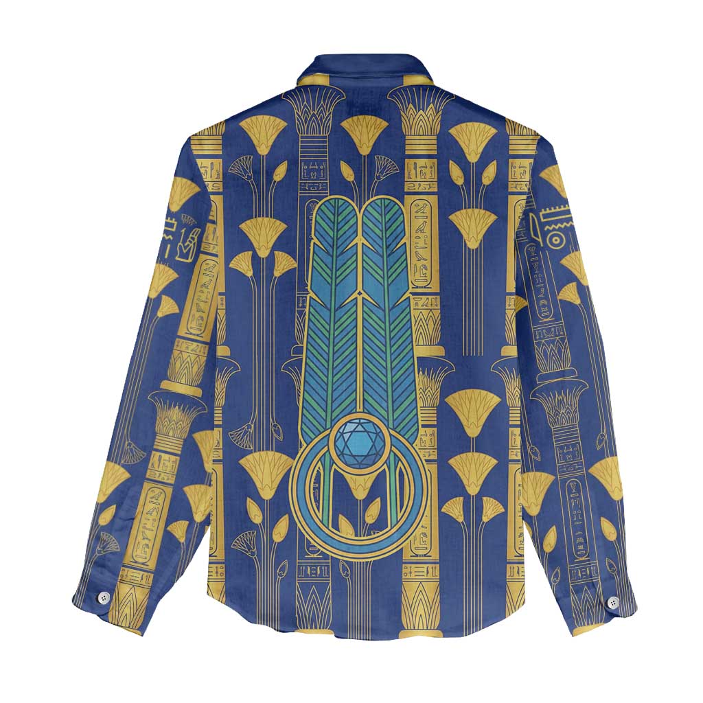 Amun Women Casual Shirt Ancient Egyptian Hieroglyphic, Pharaoh and Scarab - African Pride
