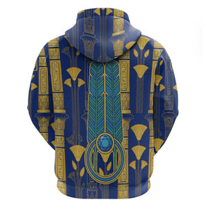 Amun Zip Hoodie Ancient Egyptian Hieroglyphic, Pharaoh and Scarab - African Pride
