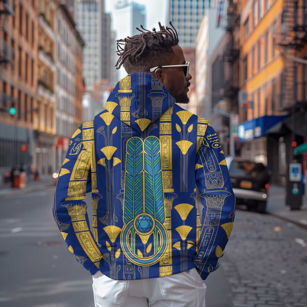 Amun Zip Hoodie Ancient Egyptian Hieroglyphic, Pharaoh and Scarab - African Pride