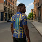 Amun Zipper Polo Shirt Ancient Egyptian Hieroglyphic, Pharaoh and Scarab - African Pride