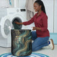 Amun Ancient Egyptian Laundry Basket with Mystical Smoke Swirl Pattern, Fiery Ram Head, and Hieroglyphic - African Pride