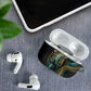 Amun Ancient Egyptian AirPods Case with Mystical Smoke Swirl Pattern, Fiery Ram Head, and Hieroglyphic - African Pride