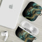 Amun Ancient Egyptian AirPods Case with Mystical Smoke Swirl Pattern, Fiery Ram Head, and Hieroglyphic - African Pride