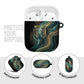 Amun Ancient Egyptian AirPods Case with Mystical Smoke Swirl Pattern, Fiery Ram Head, and Hieroglyphic - African Pride