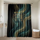 Amun Ancient Egyptian Bathroom Set with Mystical Smoke Swirl Pattern, Fiery Ram Head, and Hieroglyphic - African Pride