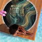 Amun Ancient Egyptian Beach Blanket with Mystical Smoke Swirl Pattern, Fiery Ram Head, and Hieroglyphic - African Pride