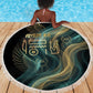 Amun Ancient Egyptian Beach Blanket with Mystical Smoke Swirl Pattern, Fiery Ram Head, and Hieroglyphic - African Pride