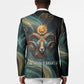 Amun Ancient Egyptian Blazer with Mystical Smoke Swirl Pattern, Fiery Ram Head, and Hieroglyphic - African Pride
