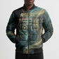 Amun Ancient Egyptian Bomber Puffer Jacket with Mystical Smoke Swirl Pattern, Fiery Ram Head, and Hieroglyphic - African Pride