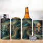 Amun Ancient Egyptian 4 in 1 Can Cooler Tumbler with Mystical Smoke Swirl Pattern, Fiery Ram Head, and Hieroglyphic - African Pride