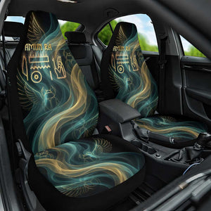 Amun Ancient Egyptian Car Seat Cover with Mystical Smoke Swirl Pattern, Fiery Ram Head, and Hieroglyphic - African Pride