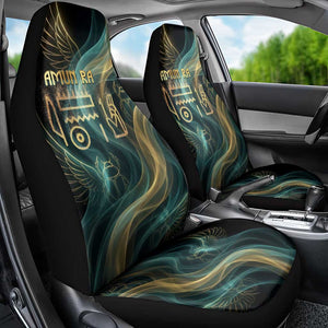 Amun Ancient Egyptian Car Seat Cover with Mystical Smoke Swirl Pattern, Fiery Ram Head, and Hieroglyphic - African Pride
