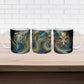Amun Ancient Egyptian Ceramic Mug with Mystical Smoke Swirl Pattern, Fiery Ram Head, and Hieroglyphic - African Pride
