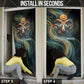 Amun Ancient Egyptian Door Cover with Mystical Smoke Swirl Pattern, Fiery Ram Head, and Hieroglyphic - African Pride