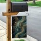 Amun Ancient Egyptian Garden Flag with Mystical Smoke Swirl Pattern, Fiery Ram Head, and Hieroglyphic - African Pride