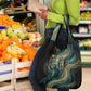 Amun Ancient Egyptian Grocery Bag with Mystical Smoke Swirl Pattern, Fiery Ram Head, and Hieroglyphic - African Pride